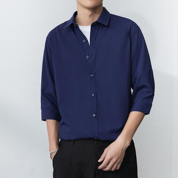 men's casual shirts 2021 spring and summer trend solid color business slim british short sleeve shirt formal, White;black
men's casual shirts 2021 spring and summer trend solid color business slim british short sleeve shirt formal, White;black