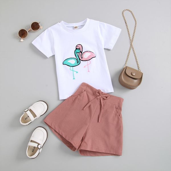2pcs summer lovely kids girls clothes sets printed short sleeve t shirts elastic solid shorts 1 6y, White
2pcs summer lovely kids girls clothes sets printed short sleeve t shirts elastic solid shorts 1 6y, White
