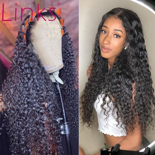 links deep wave brazilian 180 250 density hd transparent lace front human hair wig for women remy water curly frontal wigs, Black;brown
links deep wave brazilian 180 250 density hd transparent lace front human hair wig for women remy water curly frontal wigs, Black;brown