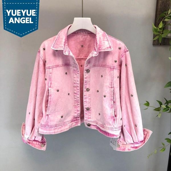 women's jackets women rivet beading casual pink short style denim jacket street loose batwing sleeve pocket jeans femme s, Black;brown
women's jackets women rivet beading casual pink short style denim jacket street loose batwing sleeve pocket jeans femme s, Black;brown
