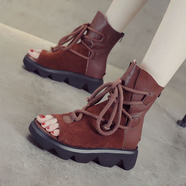 sandals autumn roman fish mouth sandals women's platform thick-soled retro straps flat-soled cool boots fashion single shoes, Black
sandals autumn roman fish mouth sandals women's platform thick-soled retro straps flat-soled cool boots fashion single shoes, Black