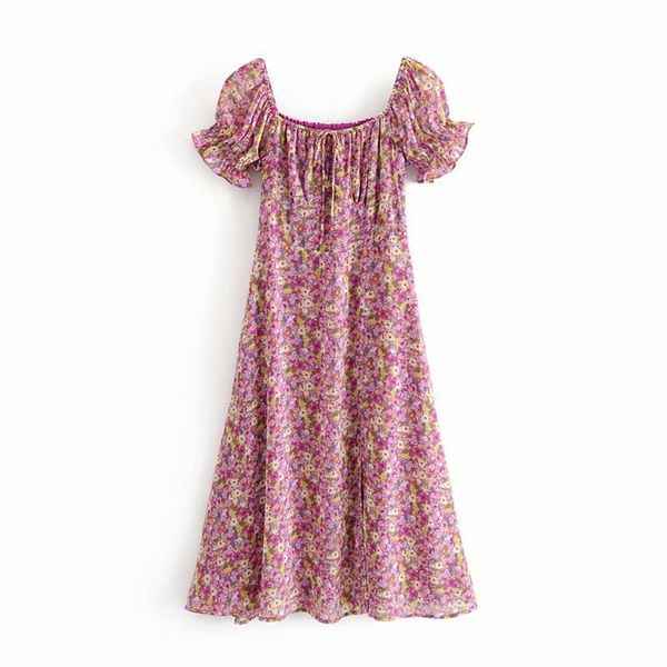 summer women dress purple floral print short sleeve square collar split mid-calf female fashion clothes 210517, Black;gray
summer women dress purple floral print short sleeve square collar split mid-calf female fashion clothes 210517, Black;gray