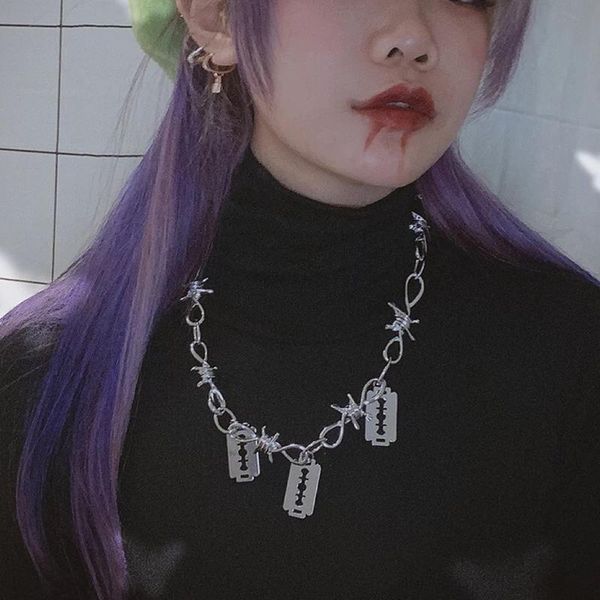 pendant necklaces 2021 personality hip hop thorn for women punk vintage blade necklace fashion simple geometric y2k gifts, Silver
pendant necklaces 2021 personality hip hop thorn for women punk vintage blade necklace fashion simple geometric y2k gifts, Silver