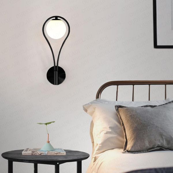 wall lamp glass ball lamps black nordic bedroom bedside led living room staircase corridor home decoration
wall lamp glass ball lamps black nordic bedroom bedside led living room staircase corridor home decoration