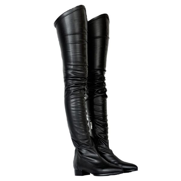 boots fashion womens over knee high back zip low heel pointed toe genuine leather shoes 5colors plus size c916, Black
boots fashion womens over knee high back zip low heel pointed toe genuine leather shoes 5colors plus size c916, Black