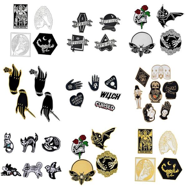 pins, brooches 4-7pcs brooch set punk dark witch devil skull magic ball bee bat enamel pin denim shirt lapel badge gothic jewelry, Gray
pins, brooches 4-7pcs brooch set punk dark witch devil skull magic ball bee bat enamel pin denim shirt lapel badge gothic jewelry, Gray
