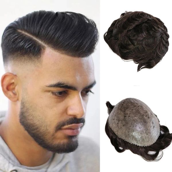 men's wig durable men toupee soft hair thin skin pu system natural looking remy human hair replacements toupees prosthesis for man, Black
men's wig durable men toupee soft hair thin skin pu system natural looking remy human hair replacements toupees prosthesis for man, Black