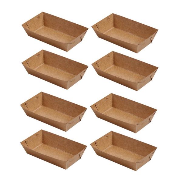 30pcs boat shaped packing box disposable kraft paper case useful tray for snack take out containers
30pcs boat shaped packing box disposable kraft paper case useful tray for snack take out containers