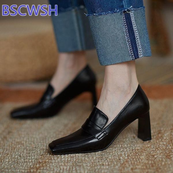 dress shoes women's autumn 2021 leather loafers high heel square toe slip on office casual daily heels pumps, Black
dress shoes women's autumn 2021 leather loafers high heel square toe slip on office casual daily heels pumps, Black