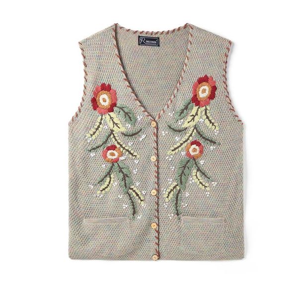 women's knits & tees lynette's chinoiserie spring autumn arrivals women plus size vintage flower embroidery knitted vest cardigan, White
women's knits & tees lynette's chinoiserie spring autumn arrivals women plus size vintage flower embroidery knitted vest cardigan, White