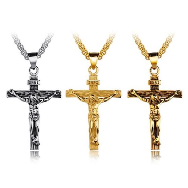 pendant necklaces vintage inri cross jesus piece pendants for men stainless steel crucifix religion jewelry gift, Silver
pendant necklaces vintage inri cross jesus piece pendants for men stainless steel crucifix religion jewelry gift, Silver