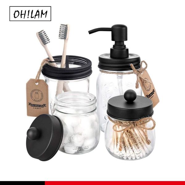 bath accessory set bathroom accessories 4 pcs soap dispenser & 2 apothecary jars toothbrush holder rustic farmhouse home vanity decor
bath accessory set bathroom accessories 4 pcs soap dispenser & 2 apothecary jars toothbrush holder rustic farmhouse home vanity decor