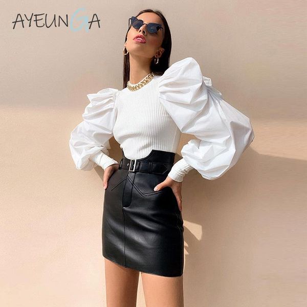puff sleeve patchwork women's shirt autumn spring long women elegant streetwear ladies knitted pullover blouses & shirts, White
puff sleeve patchwork women's shirt autumn spring long women elegant streetwear ladies knitted pullover blouses & shirts, White