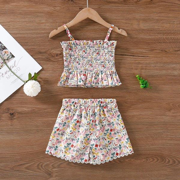 girls casual clothing sets 2021 fashion summer kids floral sling and high waist shorts 2pcs outfits children clothes 2-6y, White
girls casual clothing sets 2021 fashion summer kids floral sling and high waist shorts 2pcs outfits children clothes 2-6y, White