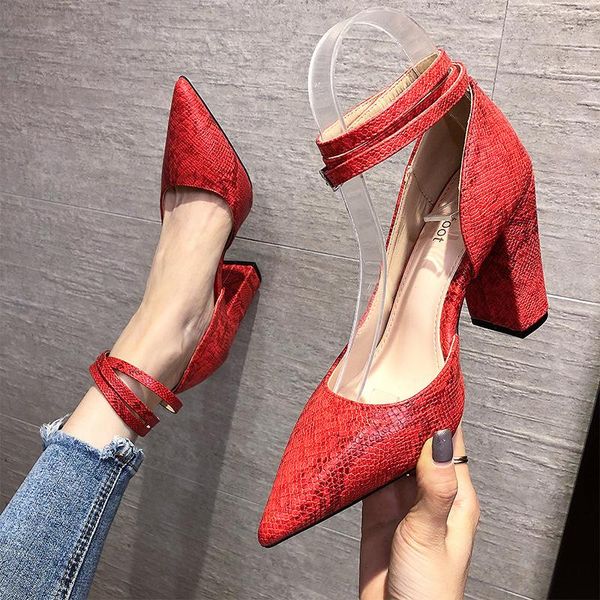 dress shoes high heels women snake prints buckle sandals fashion pointed toe ladies slides chunky heel pumps zapatos de mujer, Black
dress shoes high heels women snake prints buckle sandals fashion pointed toe ladies slides chunky heel pumps zapatos de mujer, Black