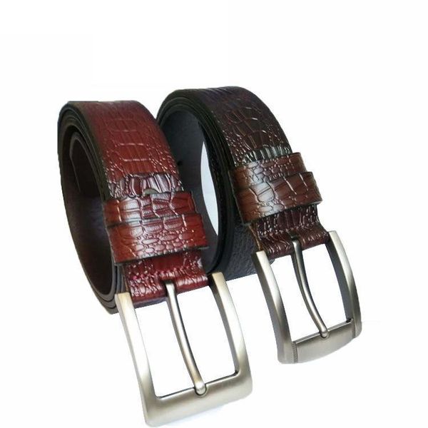 men's crocodile business cowskin belt fashion garments decorative alloy needle button factory direct selling b019 belts, Black;brown 
men's crocodile business cowskin belt fashion garments decorative alloy needle button factory direct selling b019 belts, Black;brown