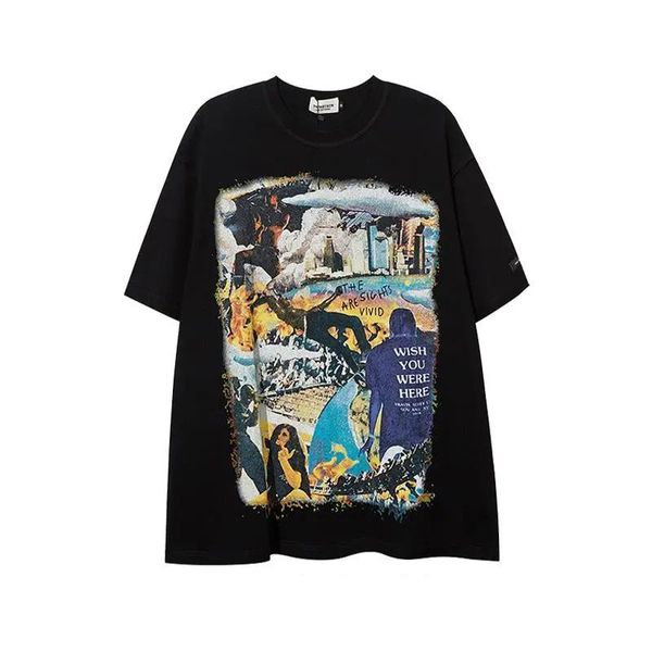 retro mens t shirt summer oversize male tshirt womens clothing fashion streetwear tee casual high street men women, White;black
retro mens t shirt summer oversize male tshirt womens clothing fashion streetwear tee casual high street men women, White;black