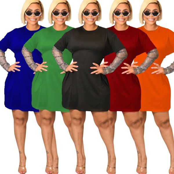 diamonds sleeve womens dress o neck a-line solid color party for women casual dresses, Black;gray
diamonds sleeve womens dress o neck a-line solid color party for women casual dresses, Black;gray