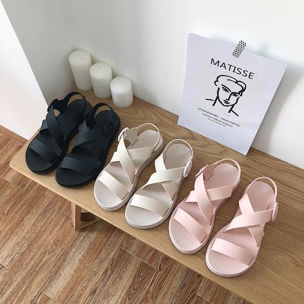 sandals comfortable large size women's shoes summer wild pure color simple flat roman jelly beach, Black
sandals comfortable large size women's shoes summer wild pure color simple flat roman jelly beach, Black