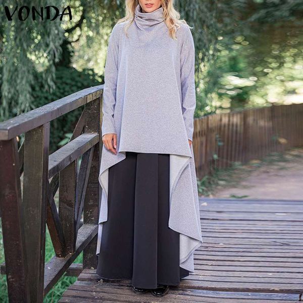 blouses turtleneck women casual long blouse asymmetric solid female tunic 2021 vonda mujer plus size shirts s-5xl blusas, White
blouses turtleneck women casual long blouse asymmetric solid female tunic 2021 vonda mujer plus size shirts s-5xl blusas, White