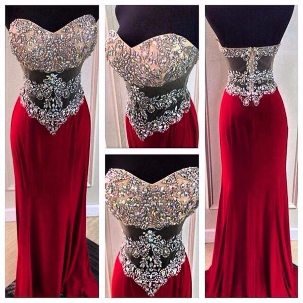 mermaid prom dresses sweetheart sleeveless backless low zipper sweep train crystal with chiffon formal evening gowns, Black
mermaid prom dresses sweetheart sleeveless backless low zipper sweep train crystal with chiffon formal evening gowns, Black