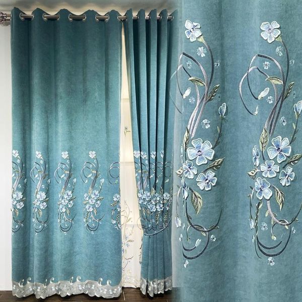european simple american light luxury living room bedroom embossed embroidery curtain shading atmosphere & drapes
european simple american light luxury living room bedroom embossed embroidery curtain shading atmosphere & drapes