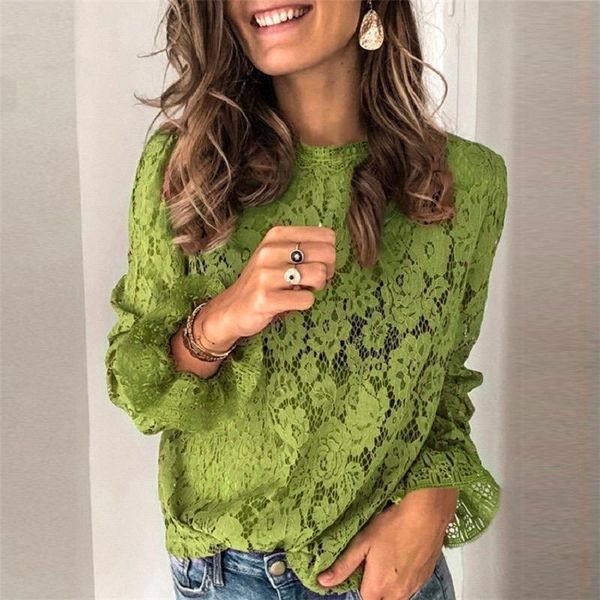 women's blouses & shirts 2021 summer lace crochet flower shirt women spring flare long sleeve o neck hollow out plus size feminina, White
women's blouses & shirts 2021 summer lace crochet flower shirt women spring flare long sleeve o neck hollow out plus size feminina, White