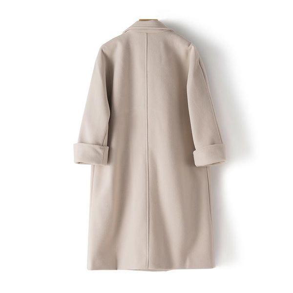 women's wool & blends autumn winter mid-length woolen coat korean-style ageing for women temperament double breasted female overcoat, Black
women's wool & blends autumn winter mid-length woolen coat korean-style ageing for women temperament double breasted female overcoat, Black