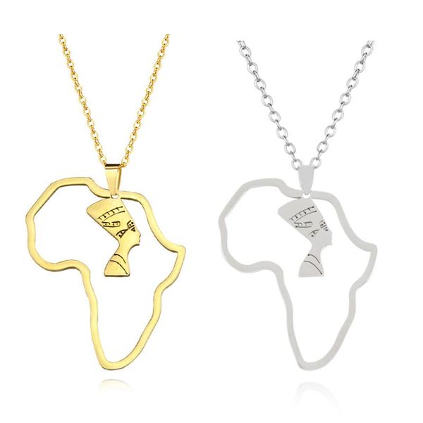 africa map egyptian queen nefertiti pendant necklaces women men jewelry gold color wholesale jewellery african, Silver
africa map egyptian queen nefertiti pendant necklaces women men jewelry gold color wholesale jewellery african, Silver