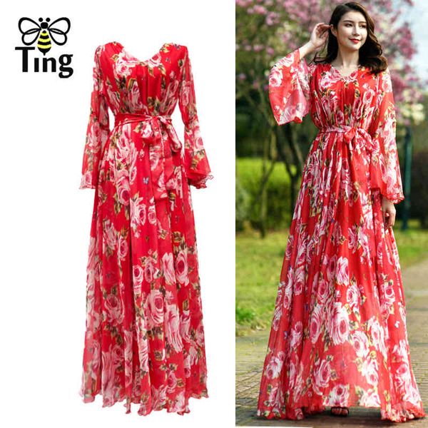 runway designer floral print summer flare long sleeve dress fairycone casual largo vestidos robes with sashes eam 210513, Black;gray
runway designer floral print summer flare long sleeve dress fairycone casual largo vestidos robes with sashes eam 210513, Black;gray