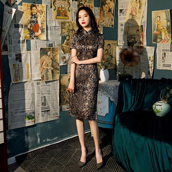 elegant knee-length cheongsam chinese vintage short sleeve printed rayon satin qipao ladies festival wedding dress oversize 4xl ethnic cloth, Red
elegant knee-length cheongsam chinese vintage short sleeve printed rayon satin qipao ladies festival wedding dress oversize 4xl ethnic cloth, Red