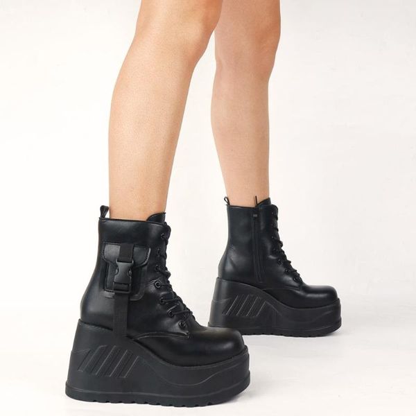 boots ribetrini 2021 brand gothic style platform wedges pocket women ankle zipper walking leisure fashion shoes, Black
boots ribetrini 2021 brand gothic style platform wedges pocket women ankle zipper walking leisure fashion shoes, Black