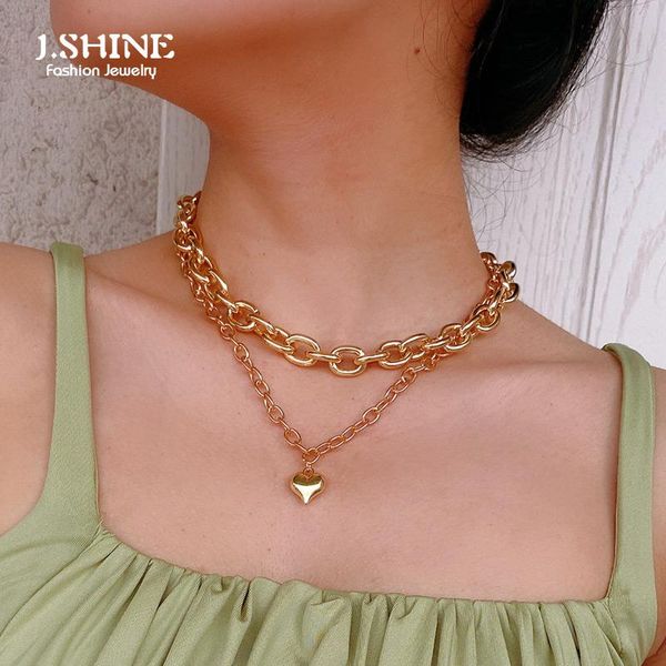 chains j.shine goth punk miami cuban chunky chain necklace double layer hiphop aluminum link metal love heart pendant choker women, Silver
chains j.shine goth punk miami cuban chunky chain necklace double layer hiphop aluminum link metal love heart pendant choker women, Silver