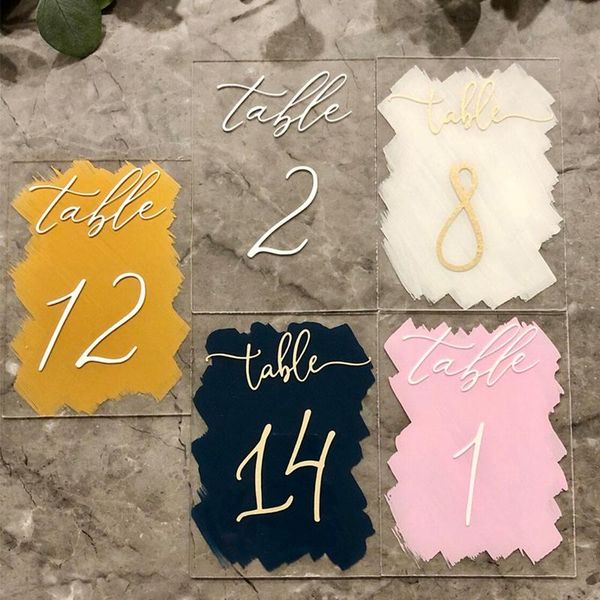 personalized painted acrylic wedding table numbers with stand rustic calligraphy number for modern decor mariage party decoration
personalized painted acrylic wedding table numbers with stand rustic calligraphy number for modern decor mariage party decoration