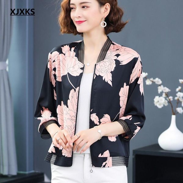 women's jackets xjxks 2021 summer autumn women jacket loose plus size printed three-quarter sleeve cardigan coat, Black;brown
women's jackets xjxks 2021 summer autumn women jacket loose plus size printed three-quarter sleeve cardigan coat, Black;brown
