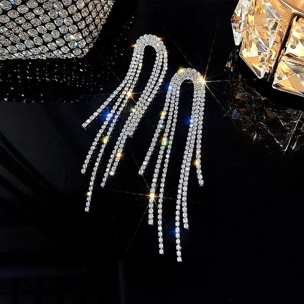 925 sterling silver stud earring long tassel earrings drop earrings for women crystal rhinestone statement earrings wedding dangle earring p, Golden;silver
925 sterling silver stud earring long tassel earrings drop earrings for women crystal rhinestone statement earrings wedding dangle earring p, Golden;silver