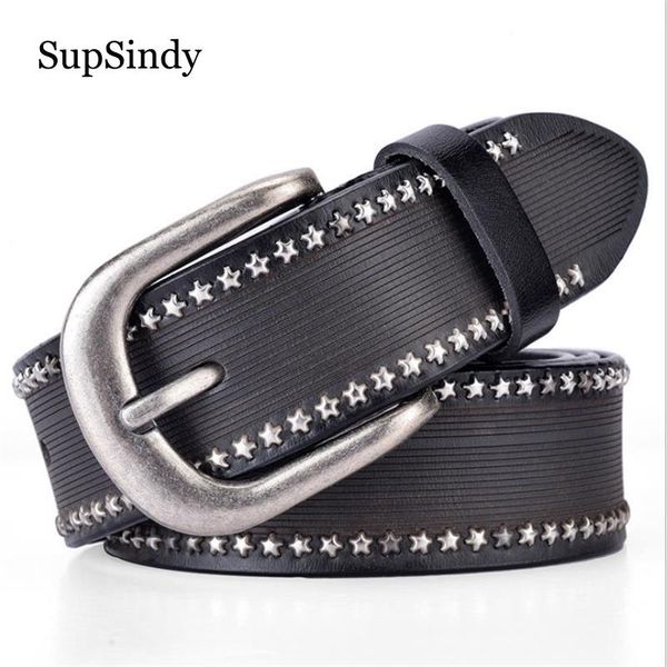 supsindy fashion women's genuine leather belt punk stars rivets designer belts for women female, Black;brown
supsindy fashion women's genuine leather belt punk stars rivets designer belts for women female, Black;brown