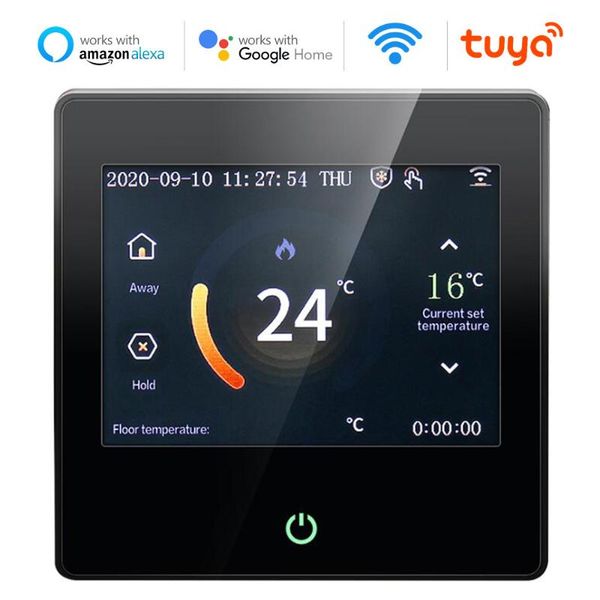 smart home control tuya wifi thermostat electric floor heating wall hanging boiler lcd touch temperature remote for alexa 
smart home control tuya wifi thermostat electric floor heating wall hanging boiler lcd touch temperature remote for alexa