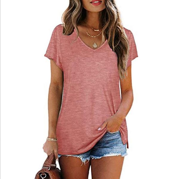 women's t-shirt v neck short sleeve solid loose t-shirts 2021 summer fashion women oversized streetwear tee wdc6862, White
women's t-shirt v neck short sleeve solid loose t-shirts 2021 summer fashion women oversized streetwear tee wdc6862, White