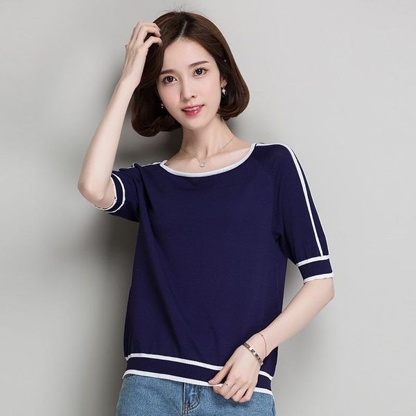 women's sweaters summer knitted crop short sleeve stripe women basic o-neck sweater casual solid color loose pullover female jumper, White;black
women's sweaters summer knitted crop short sleeve stripe women basic o-neck sweater casual solid color loose pullover female jumper, White;black
