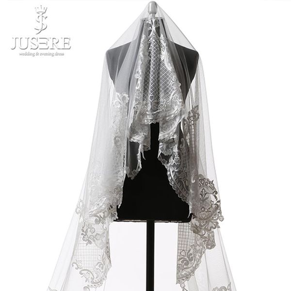 bridal veils jusere own design special appliques pattern around edge clean long 3m soft tulle veil 2021, Black
bridal veils jusere own design special appliques pattern around edge clean long 3m soft tulle veil 2021, Black