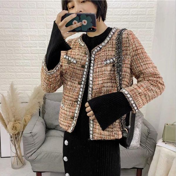 women's jackets hcbless 2021 autumn woollen small fragrance jacket short, Black;brown
women's jackets hcbless 2021 autumn woollen small fragrance jacket short, Black;brown