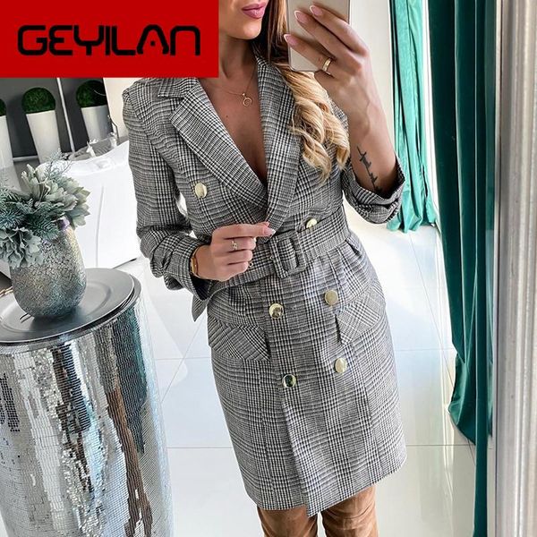 vintage double breasted belt plaid dress women elegant office ladies blazer dresses long sleeve female autumn mini casual, Black;gray
vintage double breasted belt plaid dress women elegant office ladies blazer dresses long sleeve female autumn mini casual, Black;gray