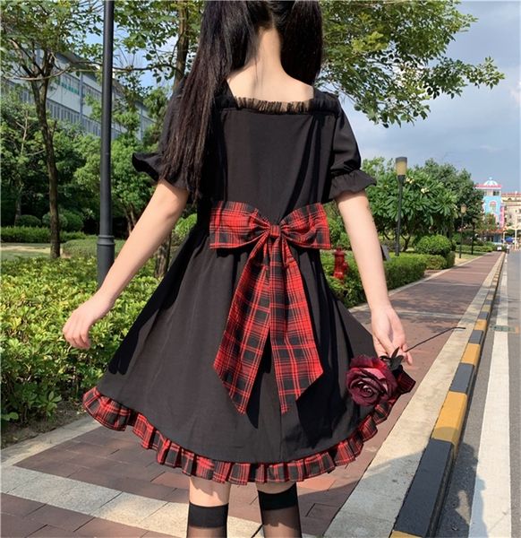 dressed summer pretty ribbon frilly japanese party dress sweet darkt fairy waist black down female mori, Black;gray
dressed summer pretty ribbon frilly japanese party dress sweet darkt fairy waist black down female mori, Black;gray