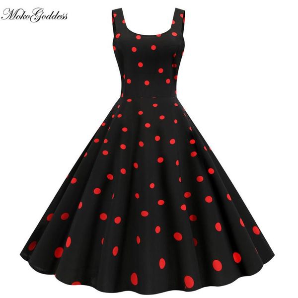 casual dresses spring women vintage dress dot print sleeveless evening o neck woman party night sukienki elegant, Black;gray
casual dresses spring women vintage dress dot print sleeveless evening o neck woman party night sukienki elegant, Black;gray