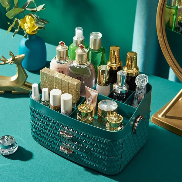 storage boxes & bins makeup box with drawers large capacity plastic deskorganizer for cosmetic jewelry nail polish bathroom accessories
storage boxes & bins makeup box with drawers large capacity plastic deskorganizer for cosmetic jewelry nail polish bathroom accessories