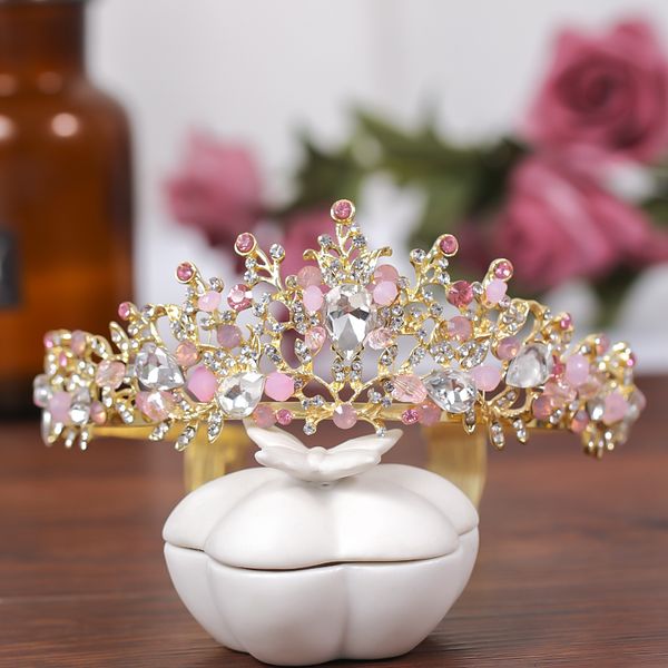 new pink crystal crown trendy handmade beading gold wedding princess taira headpiece dress bridal hair accessories jewelrydio chan contact, White;golden
new pink crystal crown trendy handmade beading gold wedding princess taira headpiece dress bridal hair accessories jewelrydio chan contact, White;golden