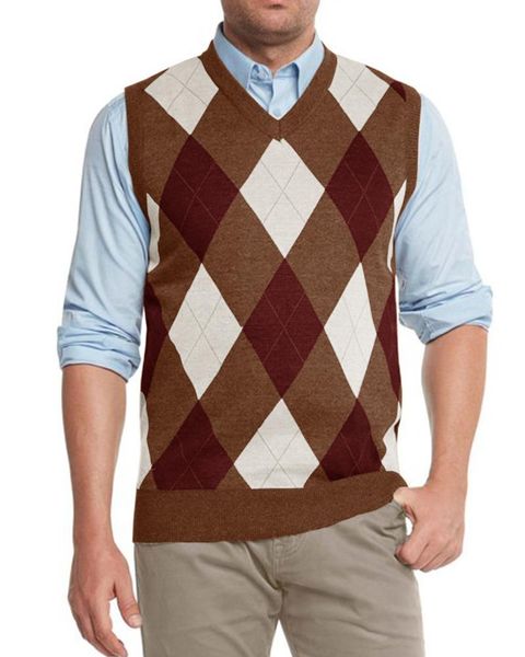 men's vests fashion mens knit sweater vest sleeveless geometric print autumn men classic england style pullover top, Black;white
men's vests fashion mens knit sweater vest sleeveless geometric print autumn men classic england style pullover top, Black;white