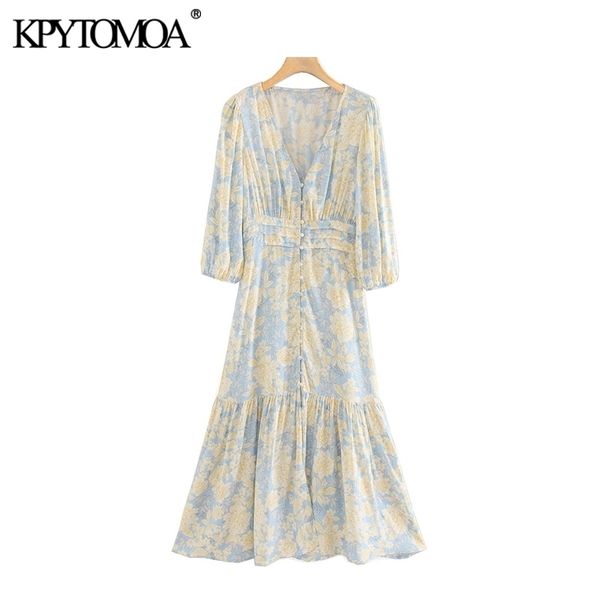 kpytomoa women elegant fashion floral print ruffled midi dress vintage v neck three quarter sleeve female dresses vestidos 210325, Black;gray
kpytomoa women elegant fashion floral print ruffled midi dress vintage v neck three quarter sleeve female dresses vestidos 210325, Black;gray