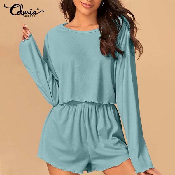 sleepwears 2021 summer casual short style rib knitted pajama sets celmia women fashion 2pcs sleepwear solid homewear plus size lounge s-5xl, Black;red
sleepwears 2021 summer casual short style rib knitted pajama sets celmia women fashion 2pcs sleepwear solid homewear plus size lounge s-5xl, Black;red
